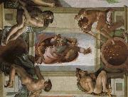Michelangelo Buonarroti God separates the waters and the country and blesses its work, oil on canvas